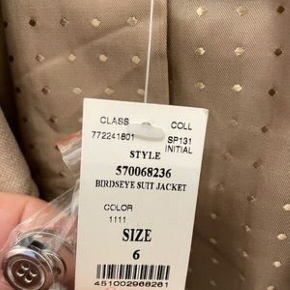 WHITE House/Black Market Birdseye Scalloped Fawn Blazer - Picture 5 of 7